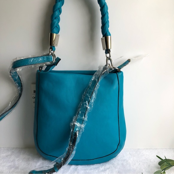 Alfani Small Twisted Handle Hobo Bag, Pool Blue, NWT - Picture 2 of 8